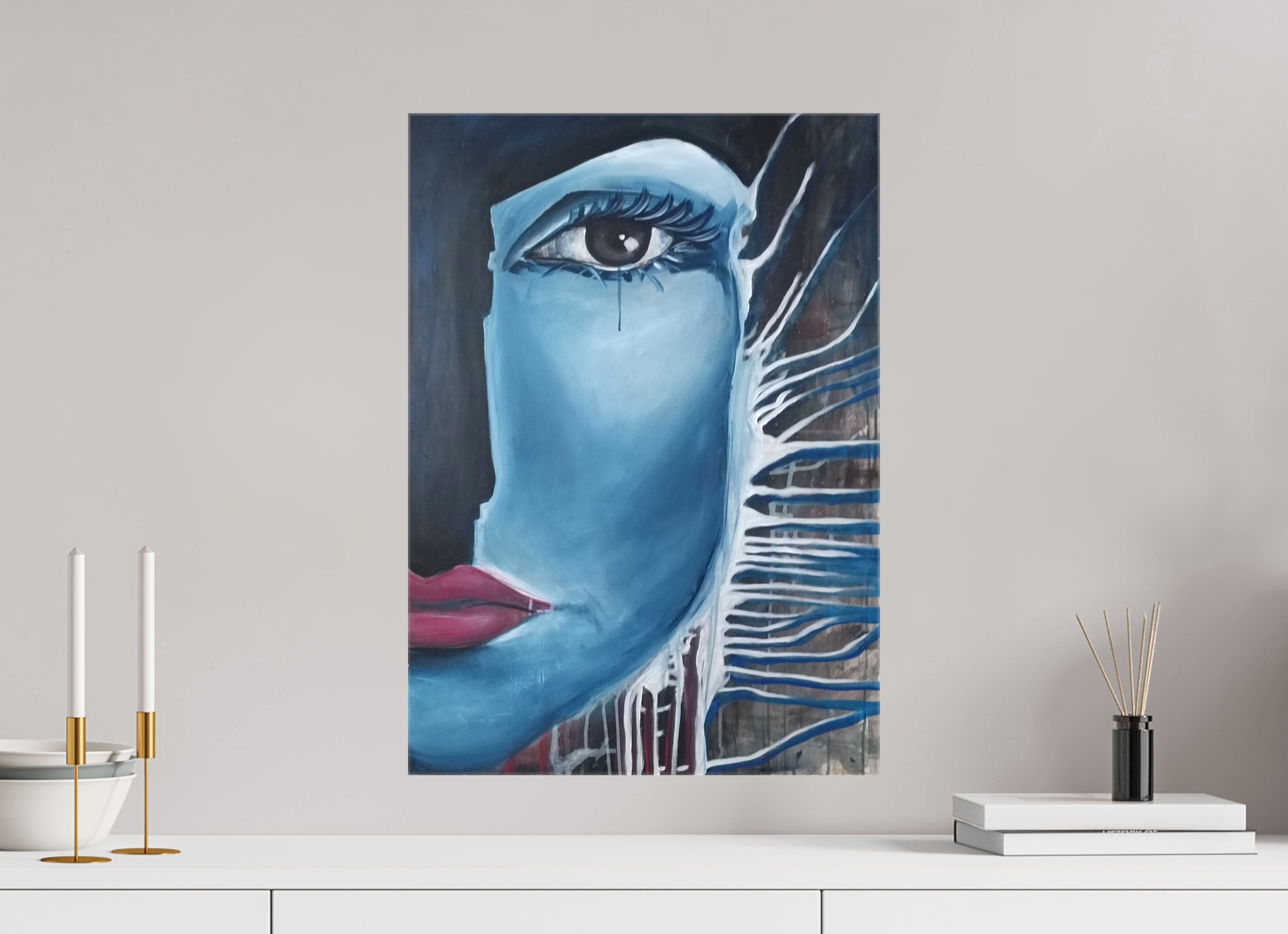40 x 56,6 cm, Leinwand-Print-glänzend Wer bist du? PRINT