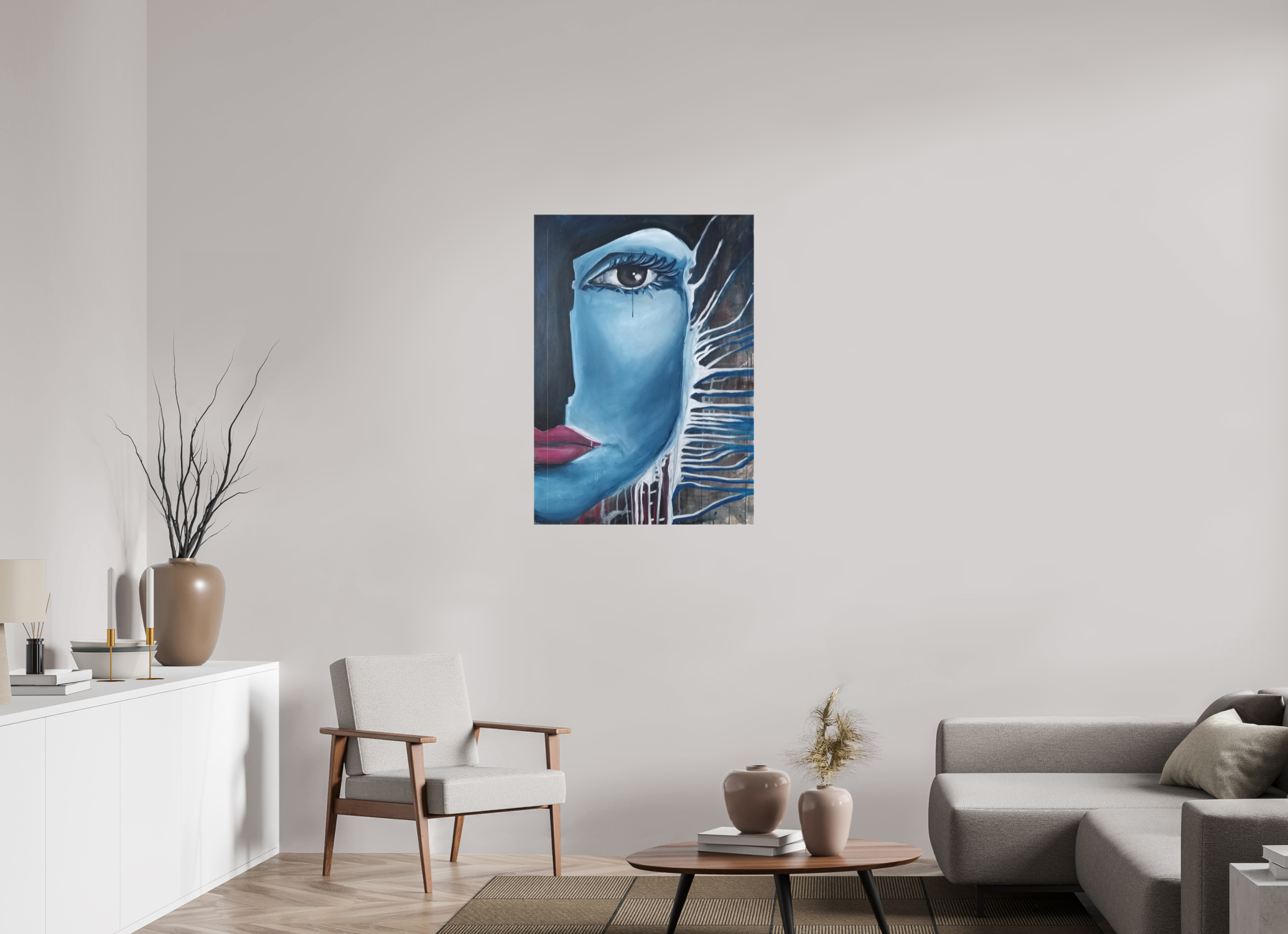 70 x 99,1 cm, Leinwand-Print-glänzend Wer bist du? PRINT