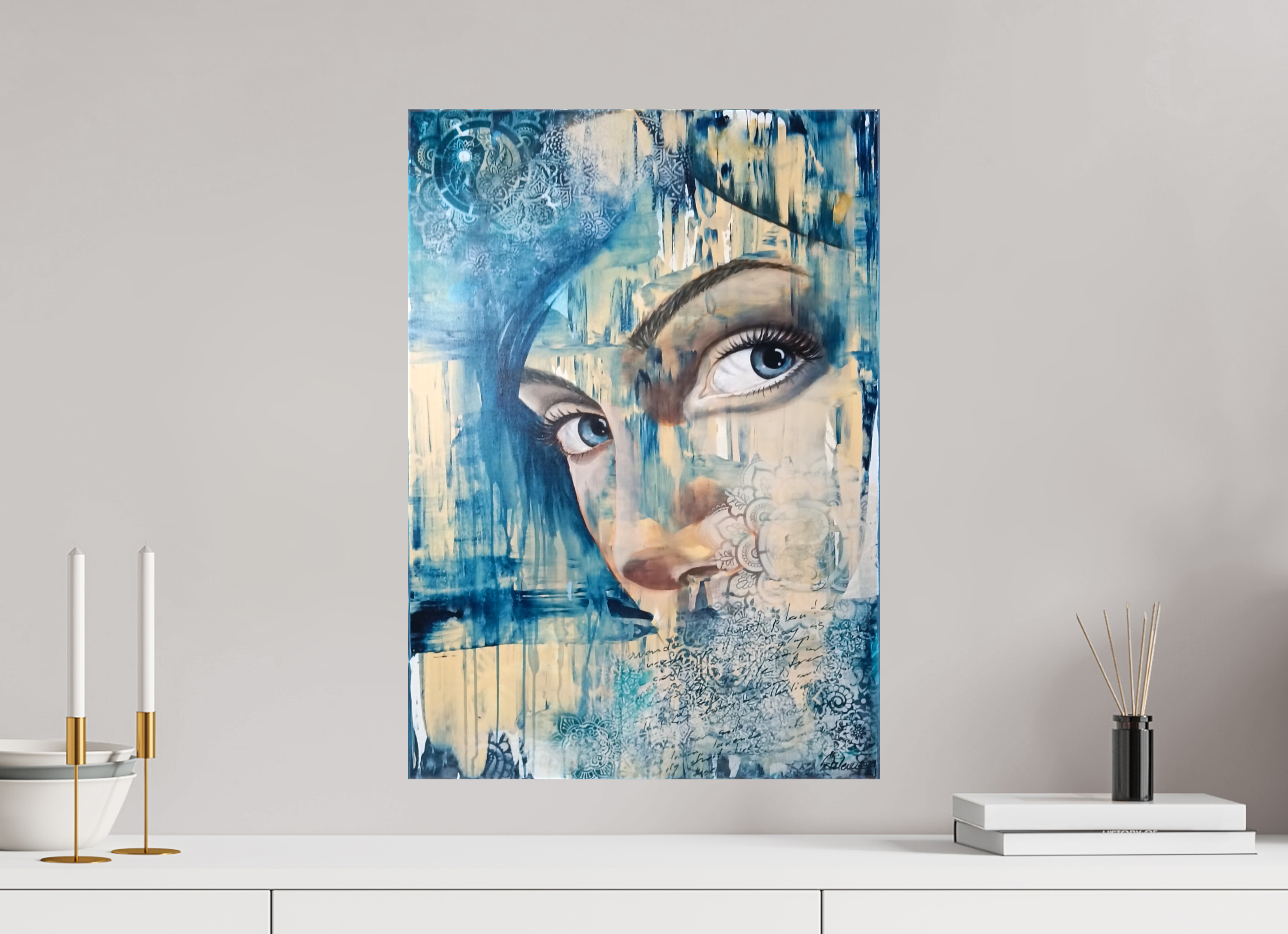 40 x 57,3 cm, Leinwand-Print-glänzend Indigo (Indigana)