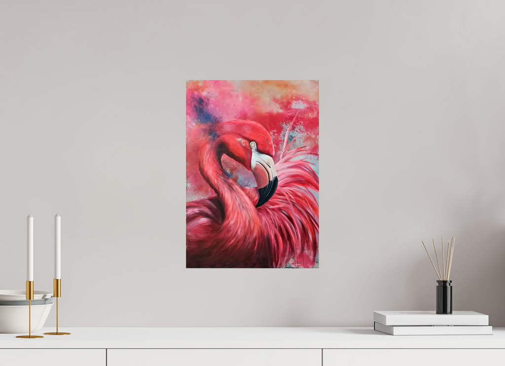 30 x 42,5 cm, Fine Art Print Flamingo – Exotische Eleganz in moderner Pracht - PRINT